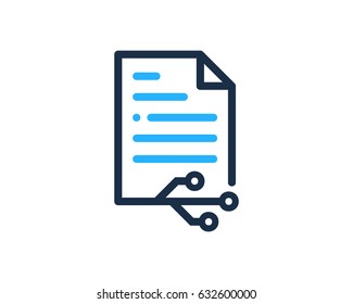 Tech Docs Paper Icon Logo Design Element