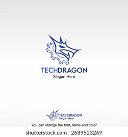 Design-Vektor für Tech Dragon-Logo-Vorlagen