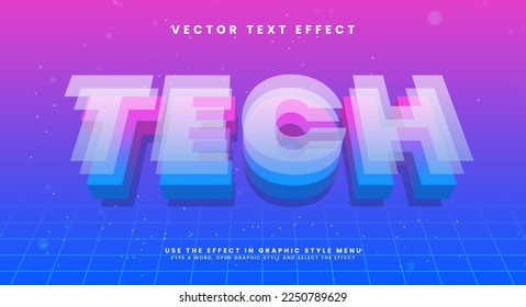 Tech editable text style effect with modern concept.