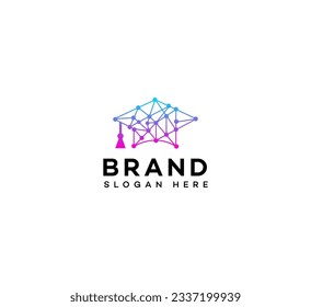 tech education cap logo Design Template Vector 