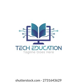Tech Education Logo, Online Learning, Digital Skills, computer logo, tech logo, technology logo