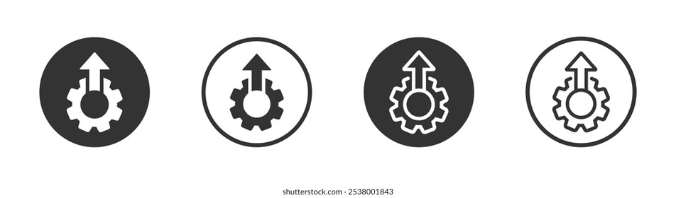 Tech efficient production icon. Implementation process optimization vector signs. Operational excellence icon
