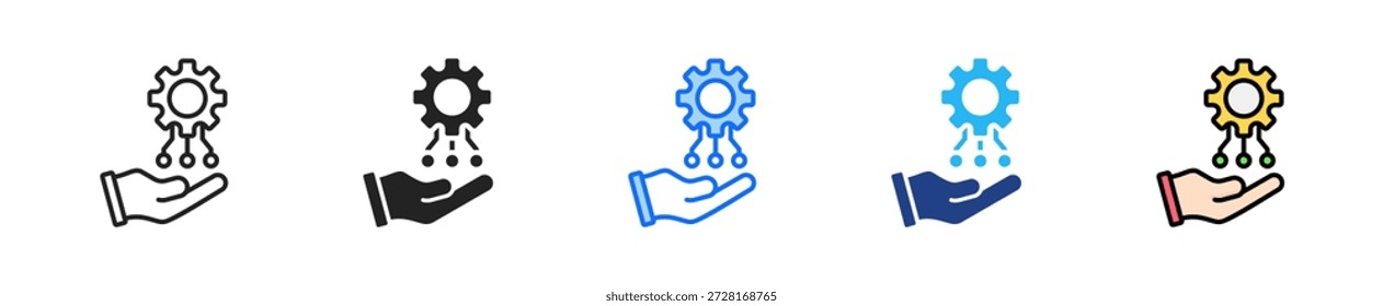 Conjunto de ícones de capacitação técnica de coleção de vários estilos