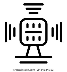 Tech enabled home system icon outline vector. Digitalized household service. Remote control technology