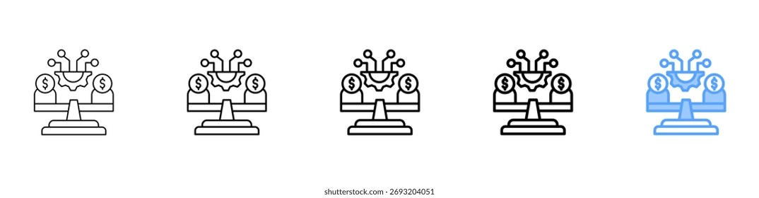 Tech Equity Icon Different Style Outline Collection Set