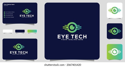 tech eye logo and business card design