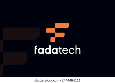 tech F letter logo with modern design concept