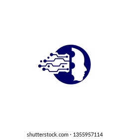 tech face logo template