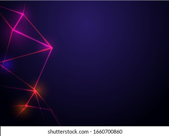 Tech Fashion Print Design with Neon Stripes and Lines. Futuristic Background with Traces of Moving Fast Lights. Bright Stripes on Dark Backdrop. Textile, Fabric Pattern Background.
