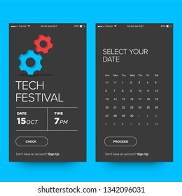 Tech Festival Ticket Booking App Interface Design