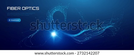 Tech fiber optic and wave ai light with line data internet. Connect modern fibre and purple digital flow with speed space concept. Technology tech futuristic and future wave streak with graphic.