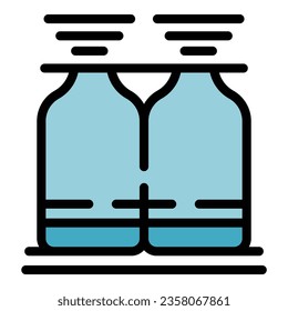 Tech field icon outline vector. Farm digital. Food data color flat