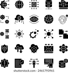 Tech fill icon set illustration vector stock