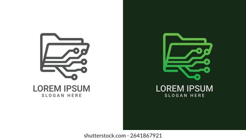 Tech Folder Logo with Circuit Board