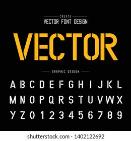 Tech Font and alphabet vector, Technology Style typeface letter and number design on background