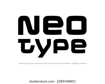 Tech font, digital cyber alphabet, trendy modern Latin letters A, B, C, D, E, F, G, H, I, J, K, L, M, N, O, P, Q, R, S, T, U, V, W, X, Y, Z and Arab numerals 0, 1, 2, 3, 4, 5, 6, 7, 8, 9