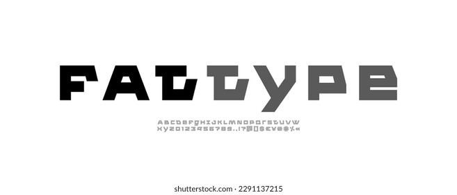 Tech font, digital cyber alphabet, trendy modern Latin letters A, B, C, D, E, F, G, H, I, J, K, L, M, N, O, P, Q, R, S, T, U, V, W, X, Y, Z and Arab numerals 0, 1, 2, 3, 4, 5, 6, 7, 8, 9