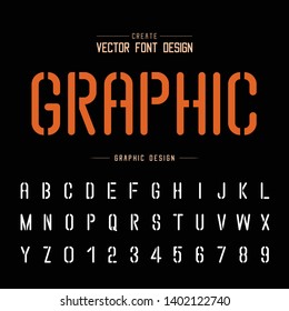 Tech Font and Graphic alphabet vector, Technology Letter style typeface and number design