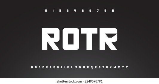 Tech font. Modern abstract digital tech font. Logo creative font, type, technology, movie, digital, music, movie. Fonts and illustration in vector format.