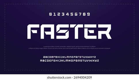 Tech font typography alphabet letters. Future logo typo. Minimal urban font letter set. Luxury vector typeface for a company. Modern gaming fonts for logo design. 
