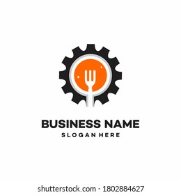 Tech Food ,City food logo designs concept vector, Food Iconic logo stock illustration.
