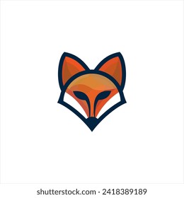 Tech Fox Geometric Logo. Fox Head Web Minimal Line Logo