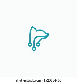 Tech Fox Logo Icon Design Template Vector