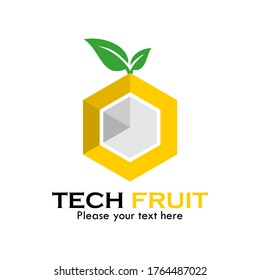 Tech fruit logo template illustration. suitable for games, app, mobile, media, branding, label, tools, symbol etc