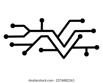 Tech Futuristic Frame Line Illustration