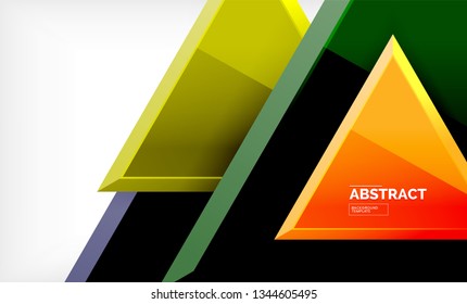 Tech futuristic geometric 3d shapes, minimal abstract background. Vector illustration