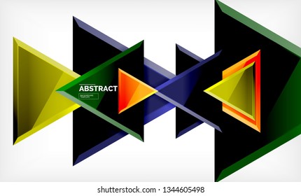 Tech futuristic geometric 3d shapes, minimal abstract background. Vector illustration