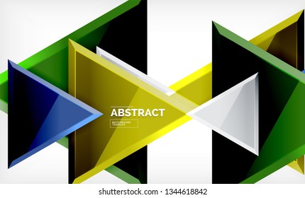 Tech futuristic geometric 3d shapes, minimal abstract background. Vector illustration