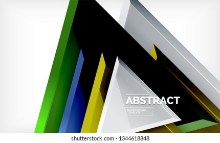 Tech futuristic geometric 3d shapes, minimal abstract background. Vector illustration