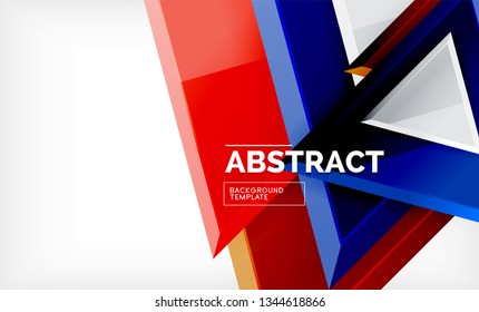 Tech futuristic geometric 3d shapes, minimal abstract background. Vector illustration