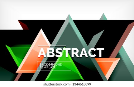 Tech futuristic geometric 3d shapes, minimal abstract background. Vector illustration
