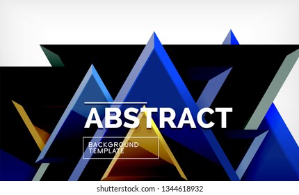 Tech futuristische geometrische 3D-Formen, minimaler abstrakter Hintergrund. Vektorgrafik