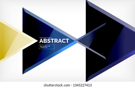 Tech futuristic geometric 3d shapes, minimal abstract background. Vector illustration