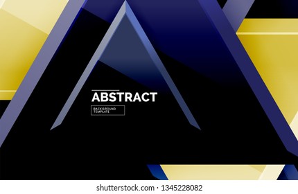 Tech futuristic geometric 3d shapes, minimal abstract background. Vector illustration