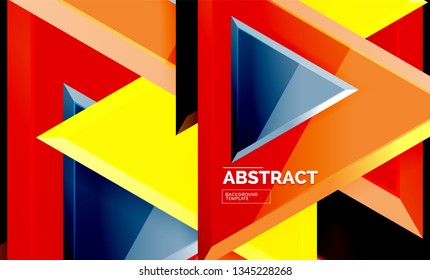 Tech futuristische geometrische 3D-Formen, minimaler abstrakter Hintergrund. Vektorgrafik