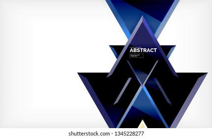 Tech futuristic geometric 3d shapes, minimal abstract background. Vector illustration