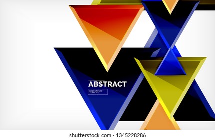 Formas 3d geométricas tecnológicas futuristas, fondo abstracto mínimo. Ilustración del vector