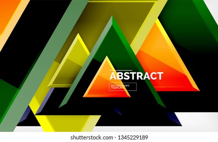 Formas 3d geométricas tecnológicas futuristas, fondo abstracto mínimo. Ilustración del vector
