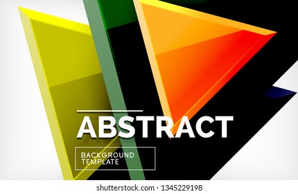 Tech futuristic geometric 3d shapes, minimal abstract background. Vector illustration - Shutterstock ID 1345229198