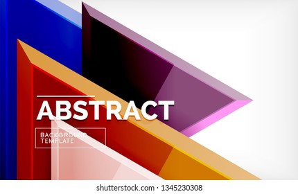 Tech futuristic geometric 3d shapes, minimal abstract background. Vector illustration