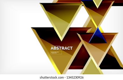 Tech futuristic geometric 3d shapes, minimal abstract background. Vector illustration