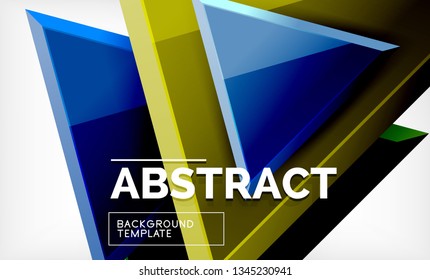 Tech futuristische geometrische 3D-Formen, minimaler abstrakter Hintergrund. Vektorgrafik