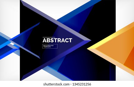 Formas 3d geométricas tecnológicas futuristas, fondo abstracto mínimo. Ilustración del vector