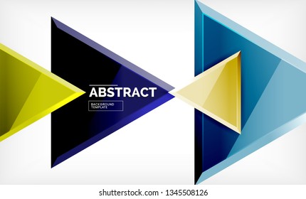 Tech futuristic geometric 3d shapes, minimal abstract background. Vector illustration