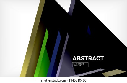 Tech futuristic geometric 3d shapes, minimal abstract background. Vector illustration