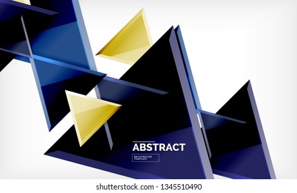 Formas 3d geométricas tecnológicas futuristas, fondo abstracto mínimo. Ilustración del vector